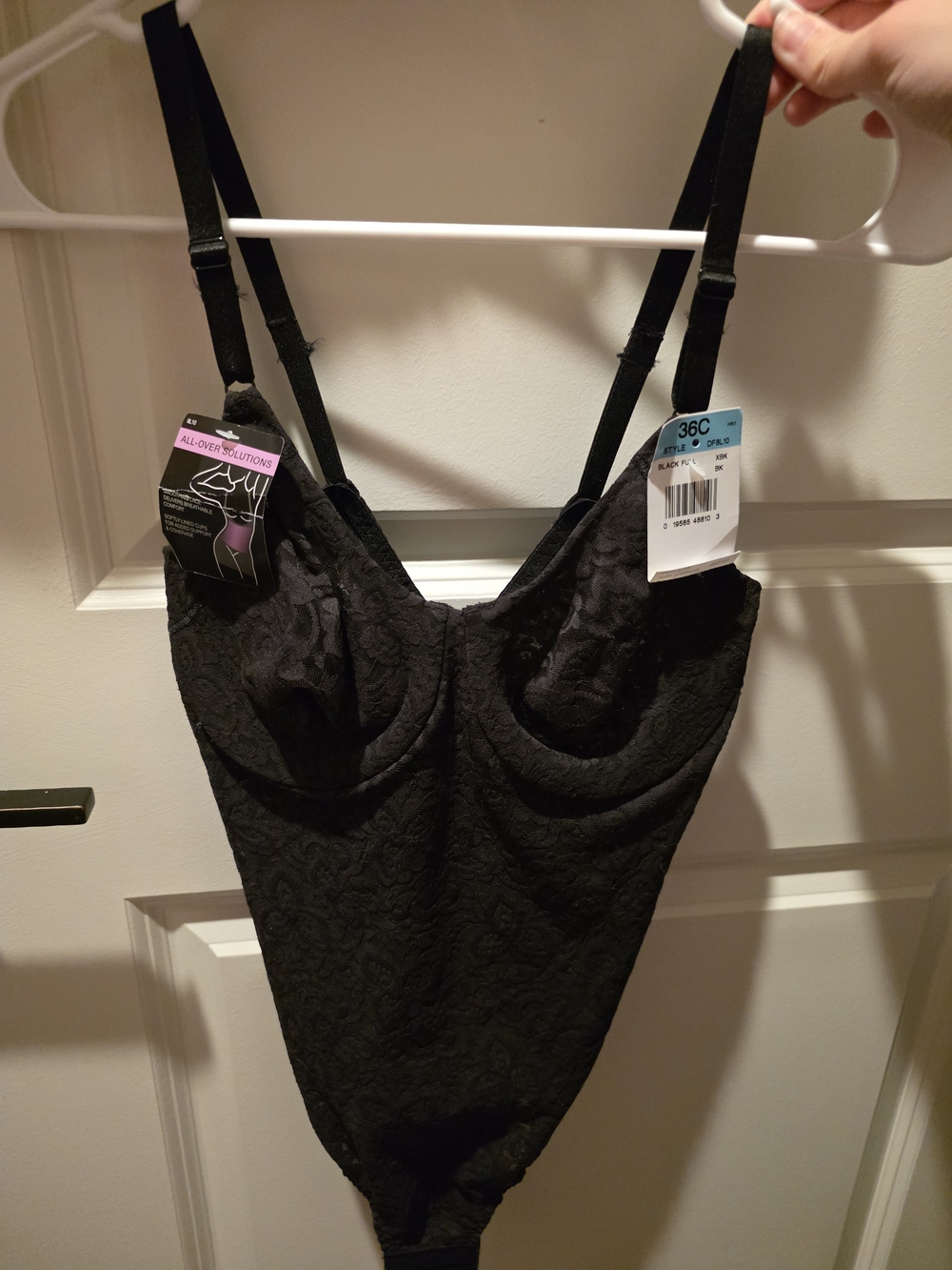 ALL-OVER SOLUTIONS 36C BLACK SMOOTHING LACE INTIMATE FOR WOMAN $58 VALUE